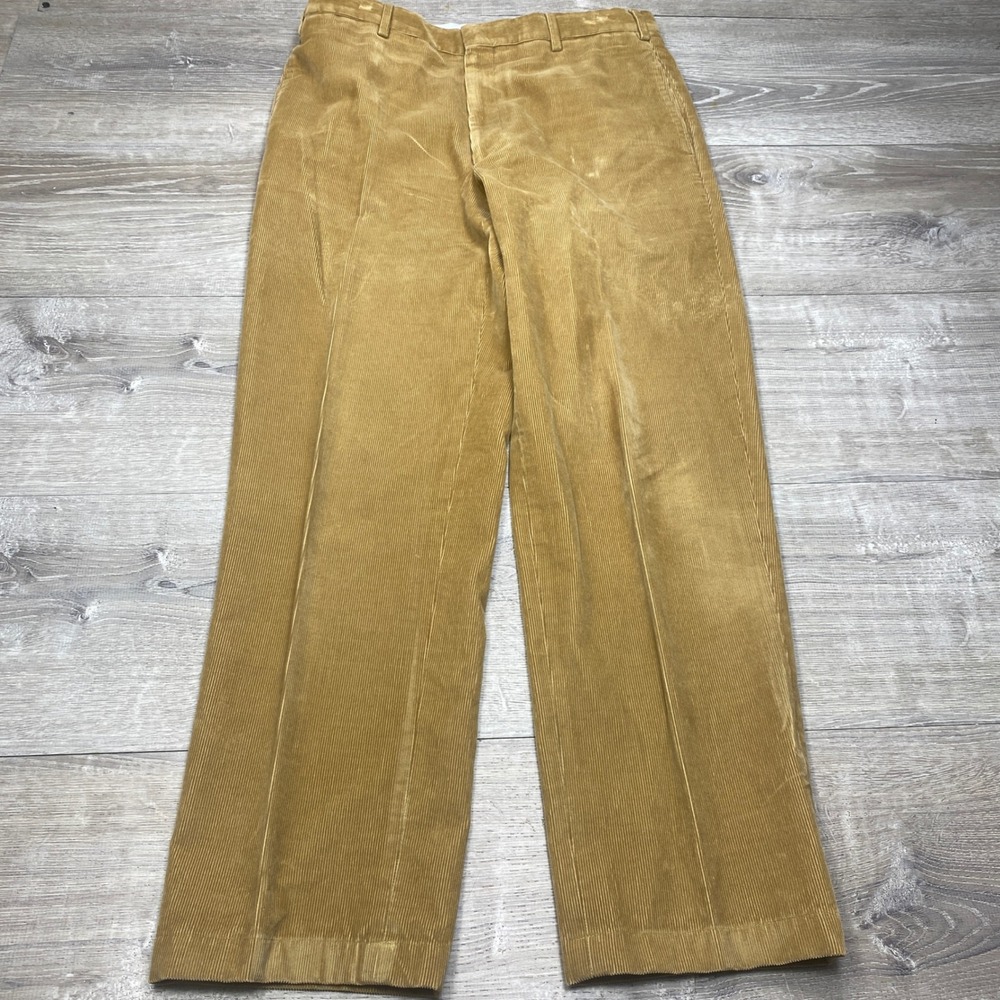 Ben Silver Corduroy Pants Mens 33 Tan Italy Pontoglio 1883 Cotton Trousers